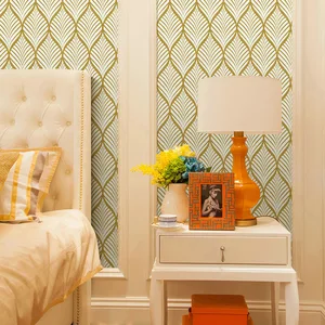 Geometrische Tapete mit goldenen Blättern, Muschel und Stick, Boho, Kontakt, Selbstadhäsion, Bad, Heimdekoration 8 Hauptverkäufe Wallpaper Goldtextur - №4