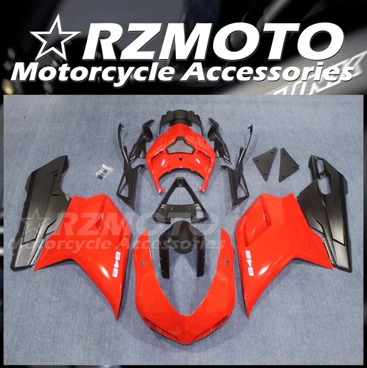 4Gifts New ABS Motorcycle Whole Fairings Kit Fit For Ducati 848 evo 1098 1198 Bodywork Set Custom Red Black