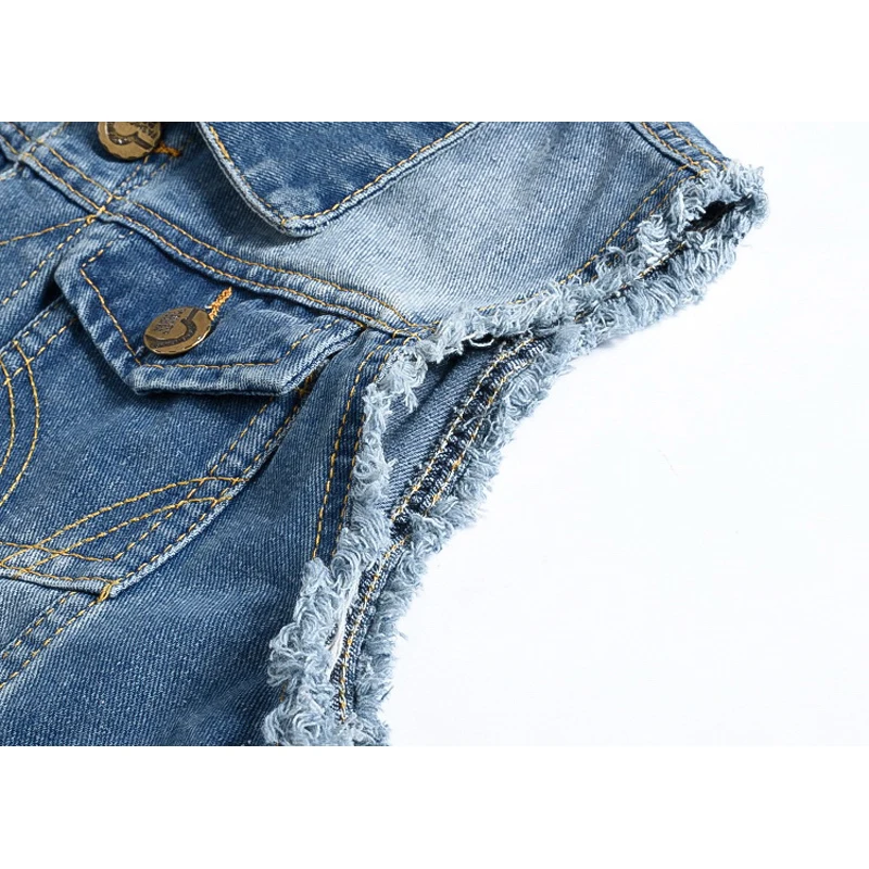 2023 Nieuwe Mannen Vest Gewassen Denim Mouwloze Jassen Herenkleding Lente Gescheurde Jeans Vest Man Vesten Jas MY 101