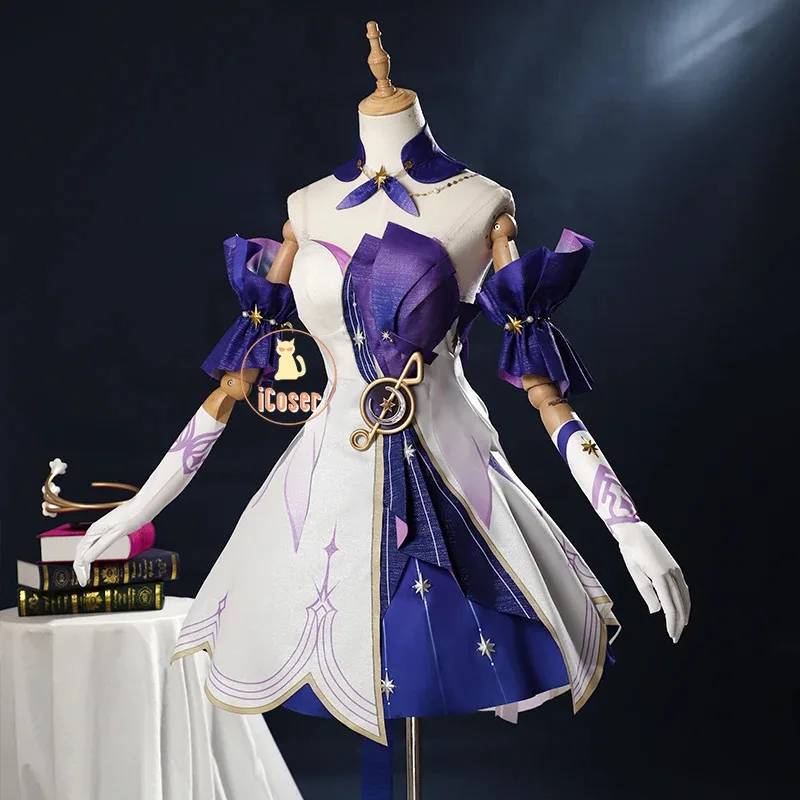 

Honkai Star Rail Robin Cosplay Costume Wig Dress Uniform Headwear Earrings Singer Sunday Halloween Party for Women Props iCosera