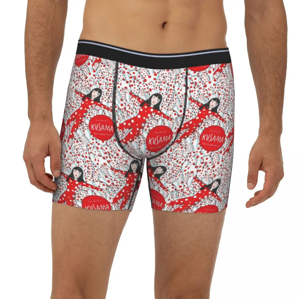 

Yayoi Kusama Abstract Painting Long Boxer Underpants Short Men Panties Comfortable Underwear for Homme Man Boyfriend Gifts