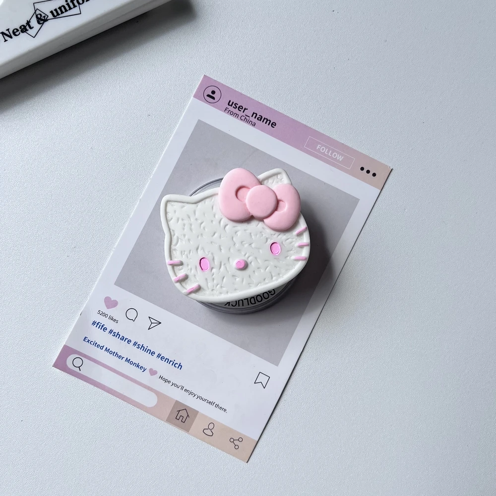 

Милый держатель для телефона Sanrio Hello Kitty Griptok с кольцом-подставкой для iPhone и Samsung, крепление-подставка, подарок для девушки