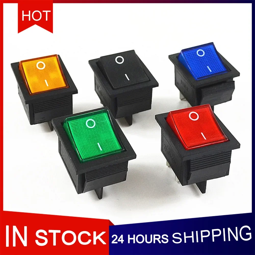 

Кулисный переключатель с фиксацией, выключатель питания ввода/вывода, 4 контакта с подсветкой, 16 А, 250 В переменного тока, 20 А, 125 В переменного тока, KCD4