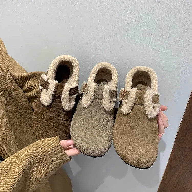 Women's Shoes Platform Loafers Fur Female Footwear Increas Height Autumn Clogs Dress Fall Winter Increased Internal Loafers Fur