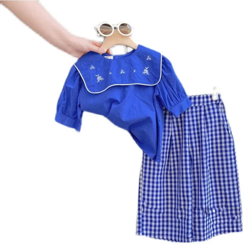 Girls Clothing Set Summer 2022 New Fashion Short Sleeve Shirt & Wide Leg Pants Toddler Girl Outfits Kids Clothes Girls 2pcs 2-7Y