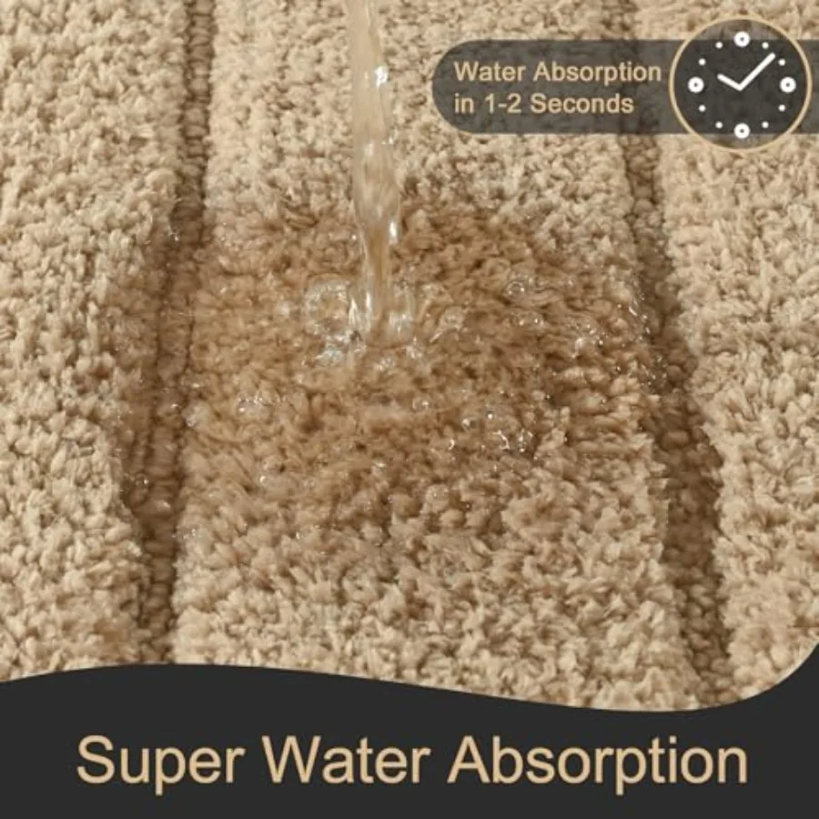 Luxury Long Bathroom Runner Rugs 24x72 Inch Bath Rug Non Slip, Thick Soft and Absorbent Microfiber Bath Mat, Rubber Backing Str