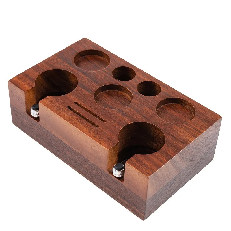 Coffee Bar Accessory Storage Stand, Dual Port Filter Bracket Tamper Base for Espresso Bar Tools