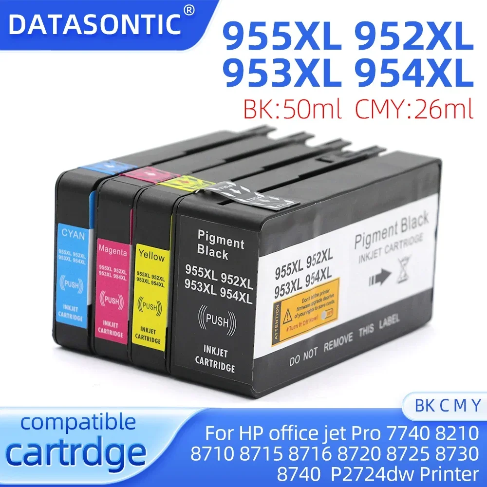 New 955XL 952XL 953XL 954XL Universal Ink Cartridge for HP Officejet Pro 7740 8210 8710/5 8716 8720/5 8730 8740 P2724dw Printer