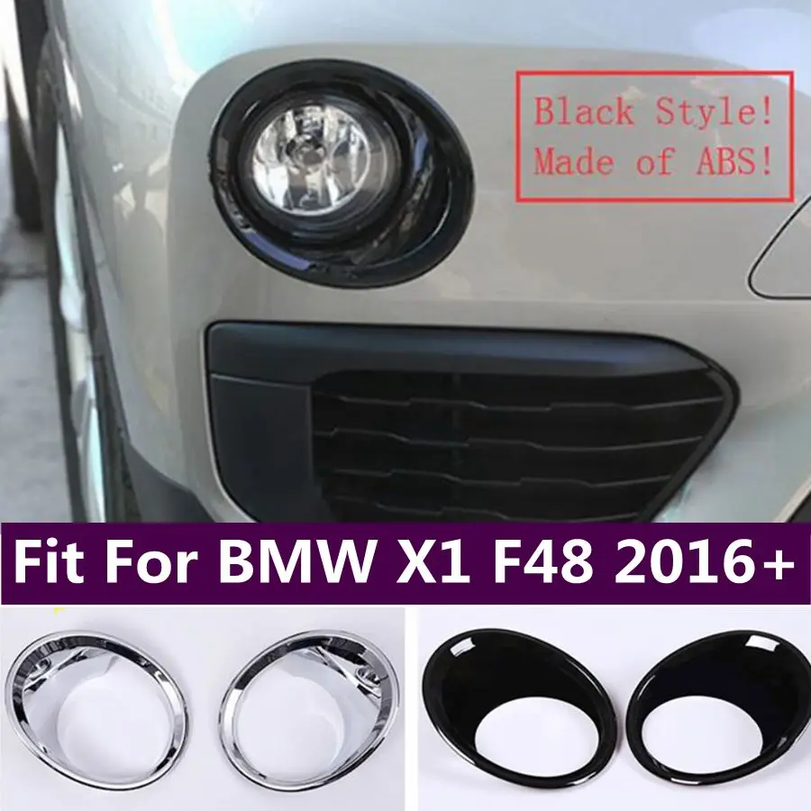 

Chrome / Black Front Fog Lights Lamps Decoration Ring Cover Trim Fit For BMW X1 F48 2016 - 2019 Interior Accessories
