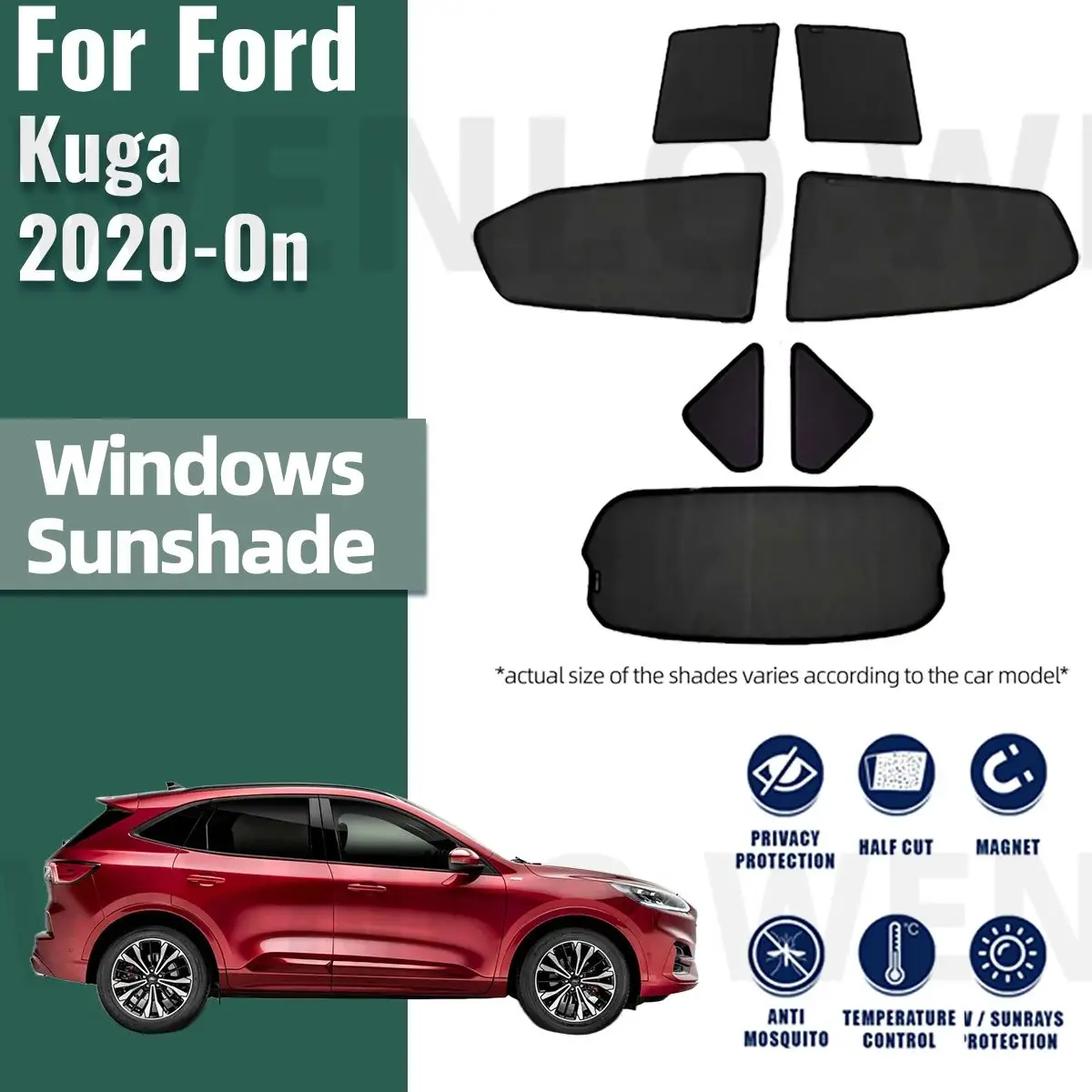 

For Ford Kuga Escape 2021 2022 2023 2024 Magnetic Car Sunshade Shield Front Windshield Frame Curtain Rear Side Window Sun Shade