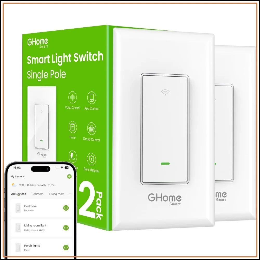 Smart WiFi Light Switch with Alexa and Google Home