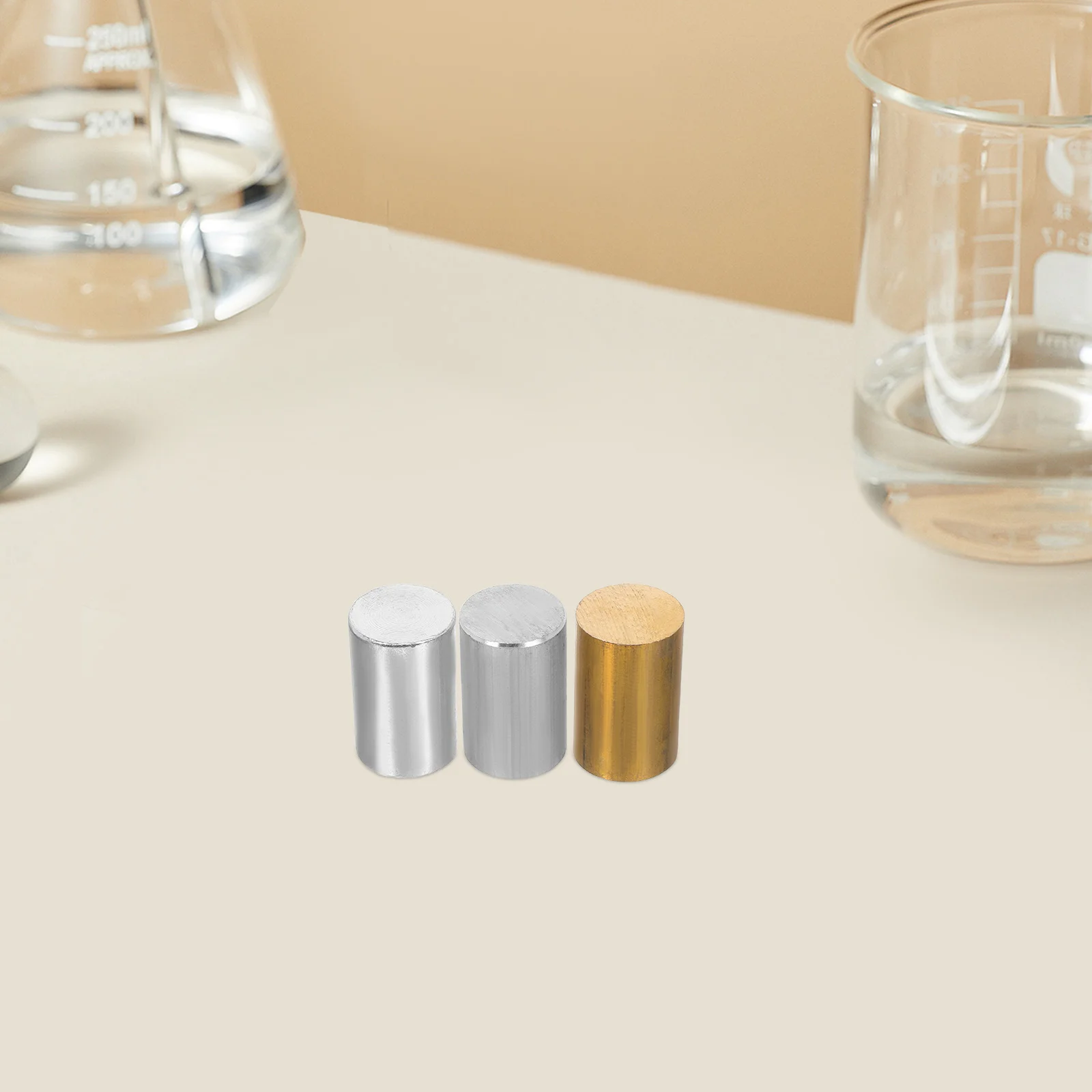 

7Pcs Density Cubes Set Copper Iron Aluminum Metal Blocks Cylinders Teaching Physics Projects Demonstrations