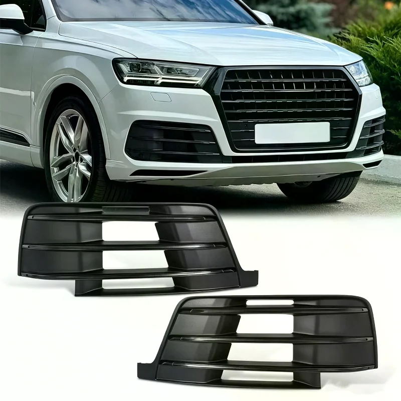 Front Bumper Fog Light Grilles High Durability UV Resistant Matte Black Exterior Trim for  Q7 Auto Styling