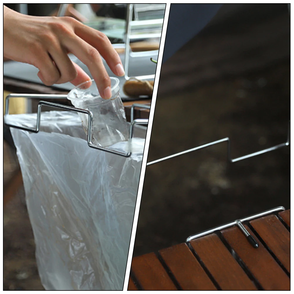

Hanging Camping Garbage Rack Outdoor Foldable Trash Holder Household Stainless Steel Bin