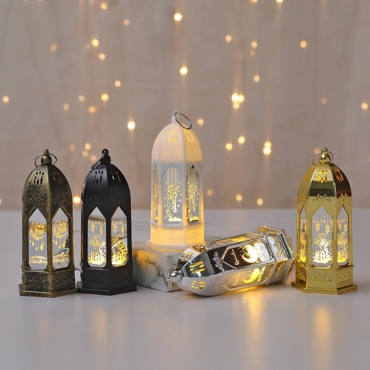 Muslim Ramadan Decor Lantern Ornament EID Mubarak Moon LED Candle Lamp Eid Al Adha Gift Gurbang Ramadan Decoration for Home 2