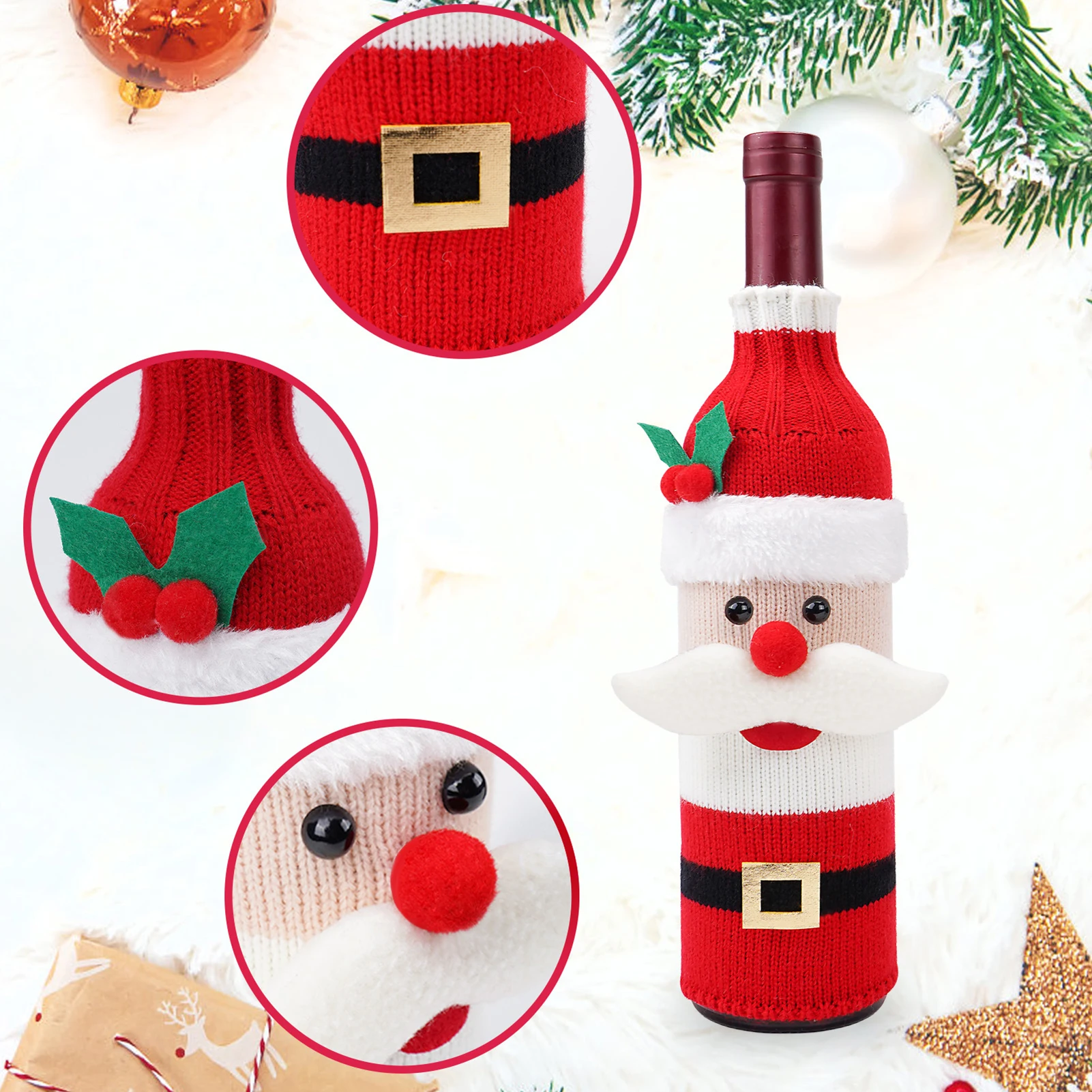 Christmas Wine Bottle Sweater Cover Creative Xmas New Year Dinner Table Decor for Wedding Holiday Wine Tasting