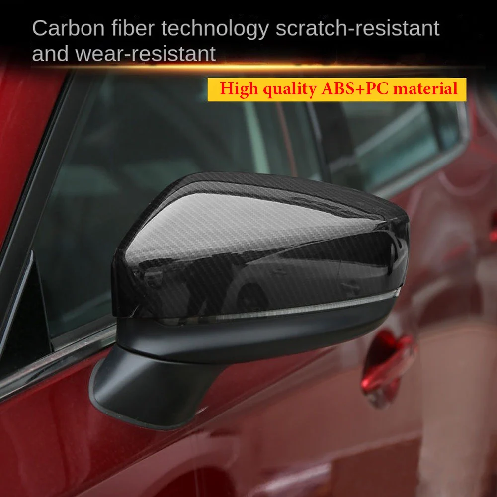 

2PCS Carbon Fiber Exterior Side Rearview Mirror Cover Overlay For Mazda CX-5 2017 2018 2019 2020 2021 Car Accessories