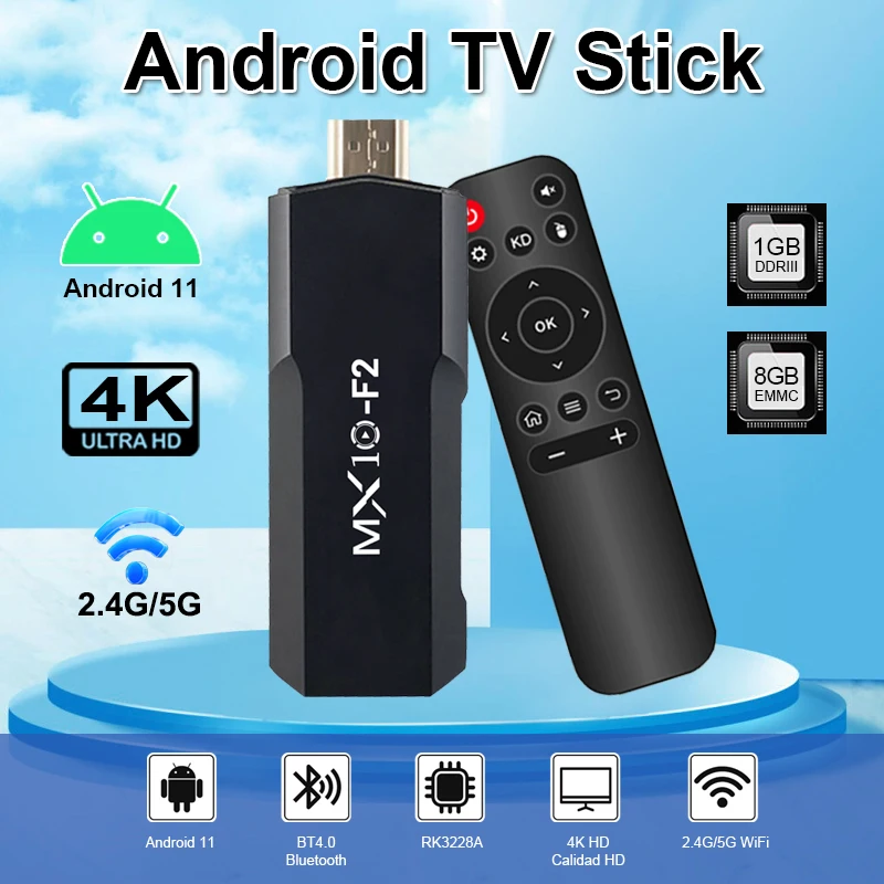 

Fire TV Sticks MX10 F2 1 ГБ 8 ГБ 1 блок android 2024 stb tv box android 4k eu android tv stick