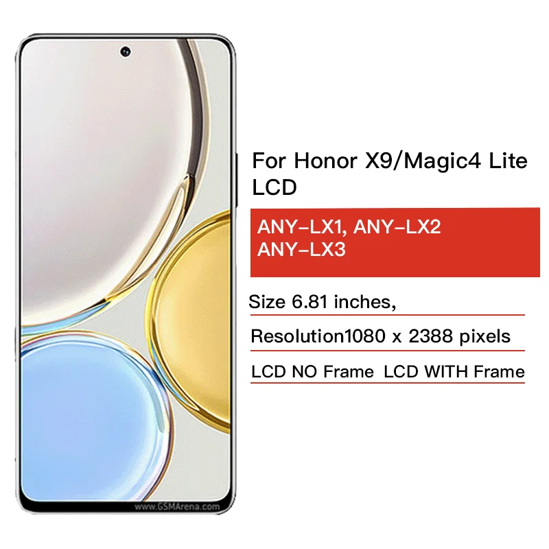 Magic4 Lite ANY-LX1 ANY-LX2 ANY-LX3 Ekran wyświetlacza dla Honor X9 LCD ANY-NX1 Wyświetlacz LCD Ekran dotykowy Digitizer Assembly — zdjęcie produktu 2