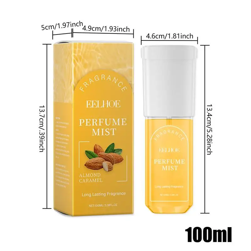 Profumo al caramello alle mandorle da 100 ml Profumo multistrato Fragranza elegante di lusso romantica per viaggiare, campeggio, affari, regalo perfetto