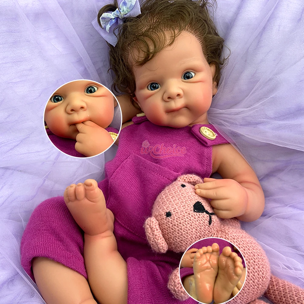 

20-дюймовая однотонная силиконовая кукла Reborn для маленьких девочек Bettie с деталями художника для волос, утяжеленная кукла для новорожденных для эмоциональной поддержки, детская игрушка