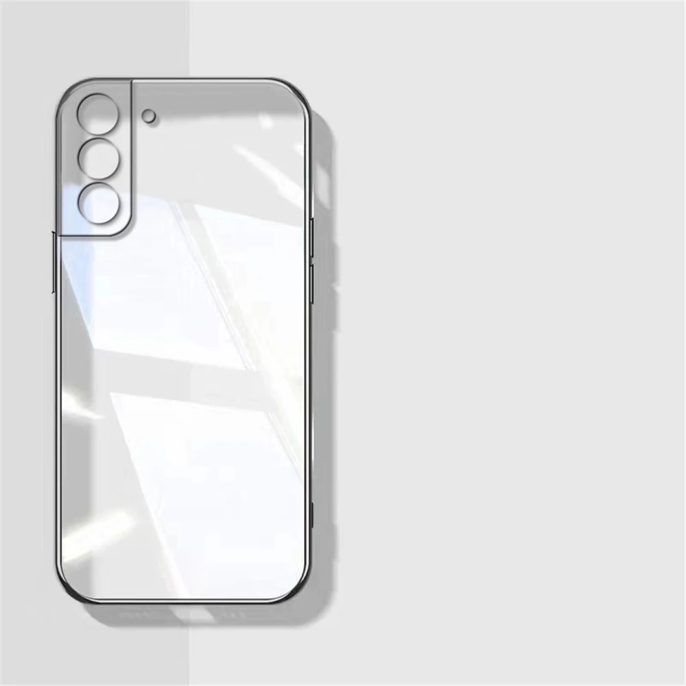 Luxury Plating Transparent Case For Samsung Galaxy S25 S24 S23 S22 S21 Note 20 Ultra Plus S21 S23 S24 FE Soft Silicon Back Cover