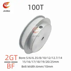 2GT/GT2 Timing Pulley 100T  Tooth Teeth Bore 5/6/8/10/12/14/15/16/17/18/19/20/25mm Synchronous Wheels Width 6mm/10/mm Belt Width