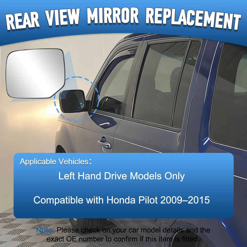

76253SZAA11 76203SZAA11 Car Left /Right Side Wing Heated Rearview Mirror Glass for Honda Pilot 2009 2010 2011 2012 2013 -2015