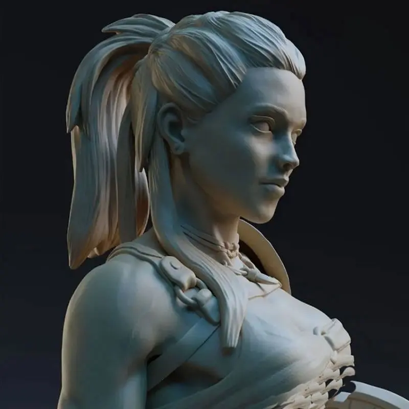 

23CM Game Character Female Gladiator 3D Print Model Unassembled Unpainted GK Figure Garage Kit White Resin Model Kit
