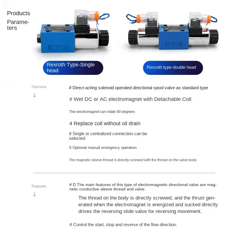 4WE DC24V 12V 4WE10E series Rexroth type solenoid valve 4WE10H directional hydraulic valve 4WE10J