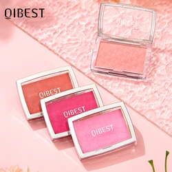 QIBEST-Pó Natural Matte Blush, Nutritivo, Blush Facial de Longa Duração, Creme de Pêssego, Tinta nas Bochechas, Maquiagem Rouge, 4 Cores