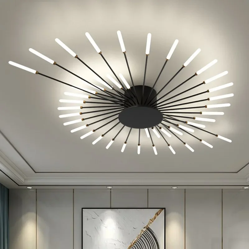 Modern LED Ceiling Lamps Sunflower Chandelier Brushed Antique Creative Living Dining Room Bedroom Home Decoration Fixture Luster