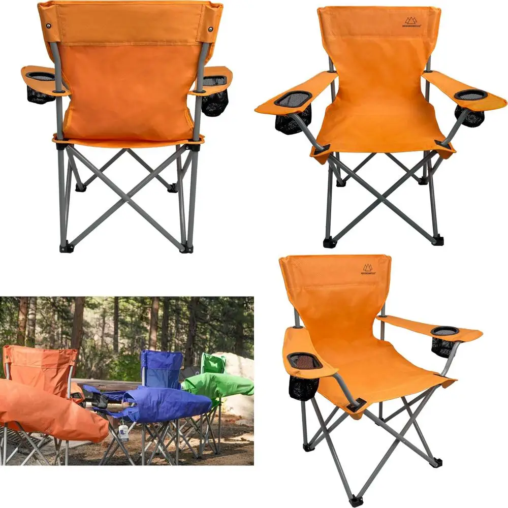 

Портативный складной стул для улицы - оранжевый, для кемпинга, спорта и путешествий