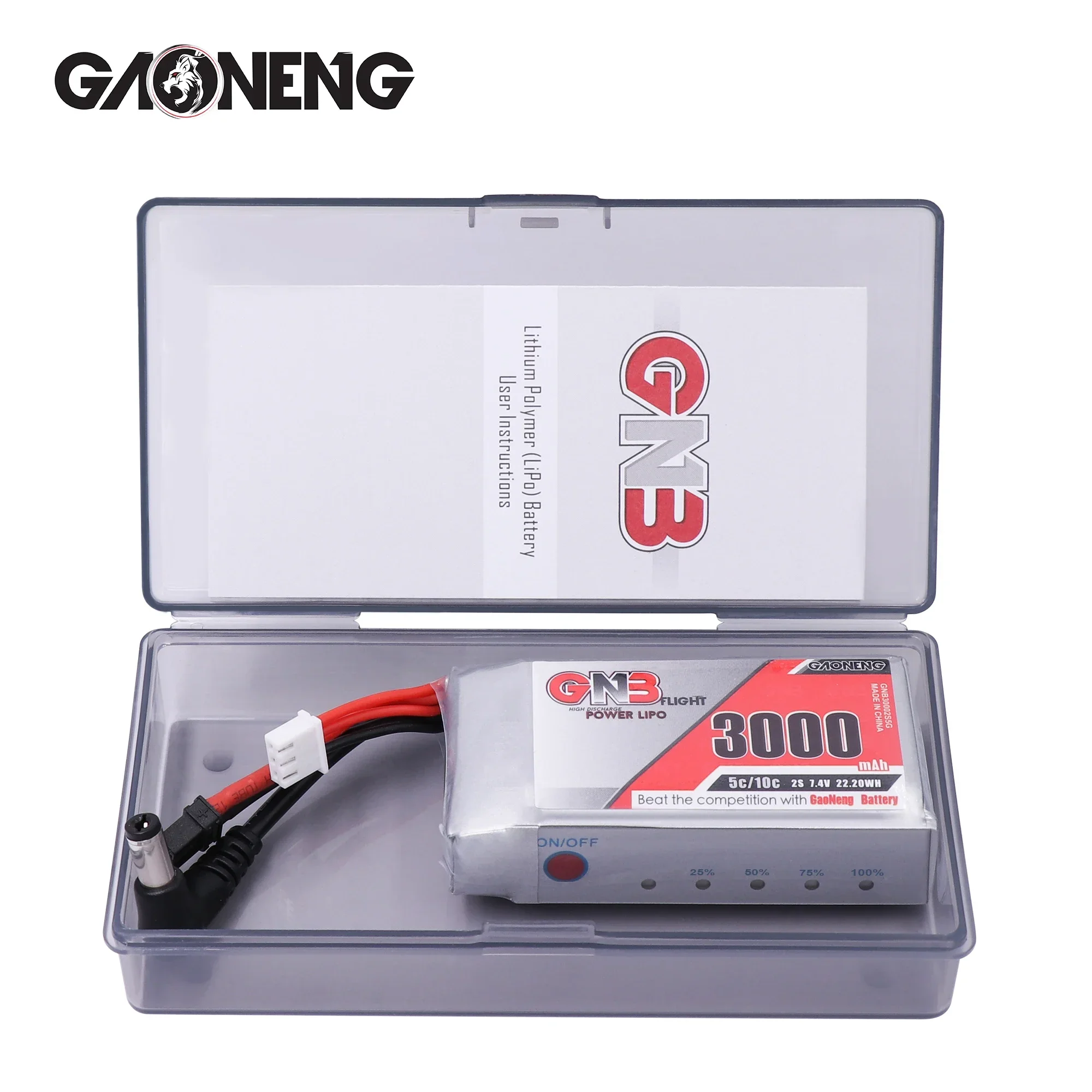 Gaoneng GNB 3000mAh 2S1P 7.4V 5C Lipo Indicatore di Alimentazione Della Batteria Per Fatshark Occhiali Dominator Skyzone Aomway FPV Occhiali RC Drone