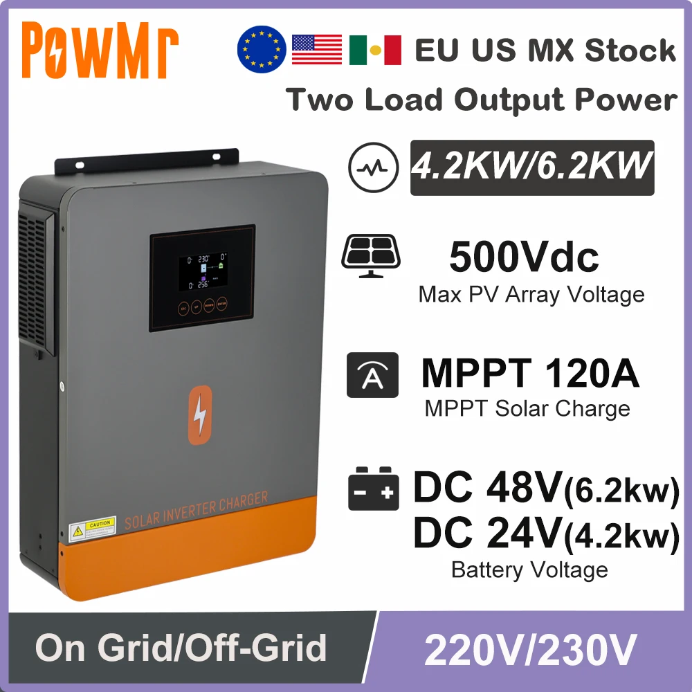 6.2KW Hybrid Pure Sine Wave Inverter with MPPT