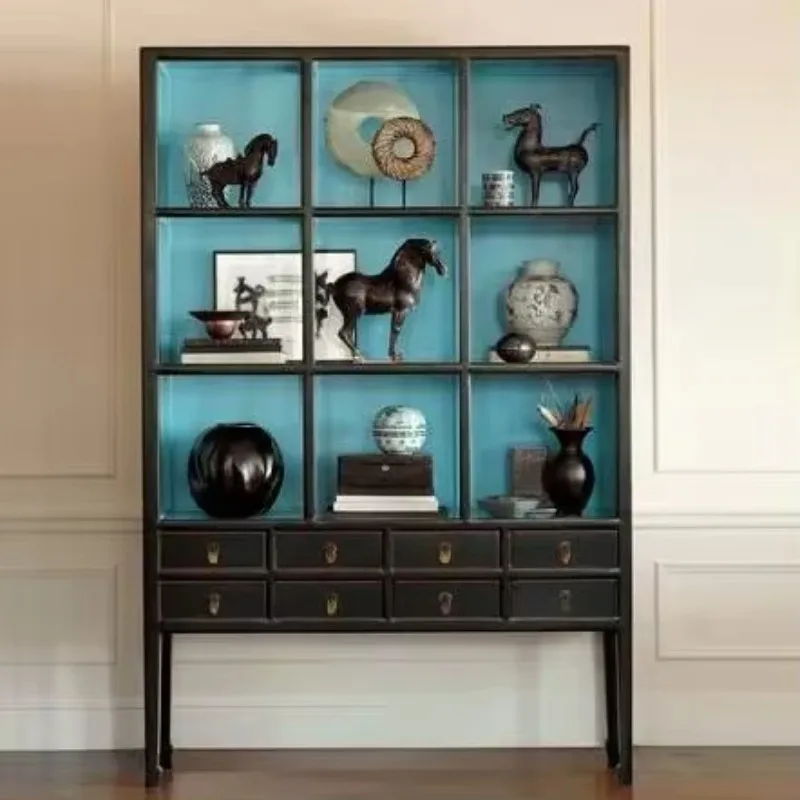 TAO Retro Bookshelf Solid Wood Floor Home Bookcase Shelf Integrated