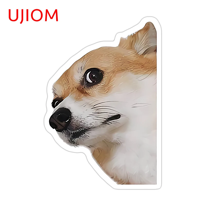 UJIOM Cute Dog Peeking Wall Stickers Lovely Meme Design Artistic Home Decal Hot Cartoon Room Murals Decoration Accessories