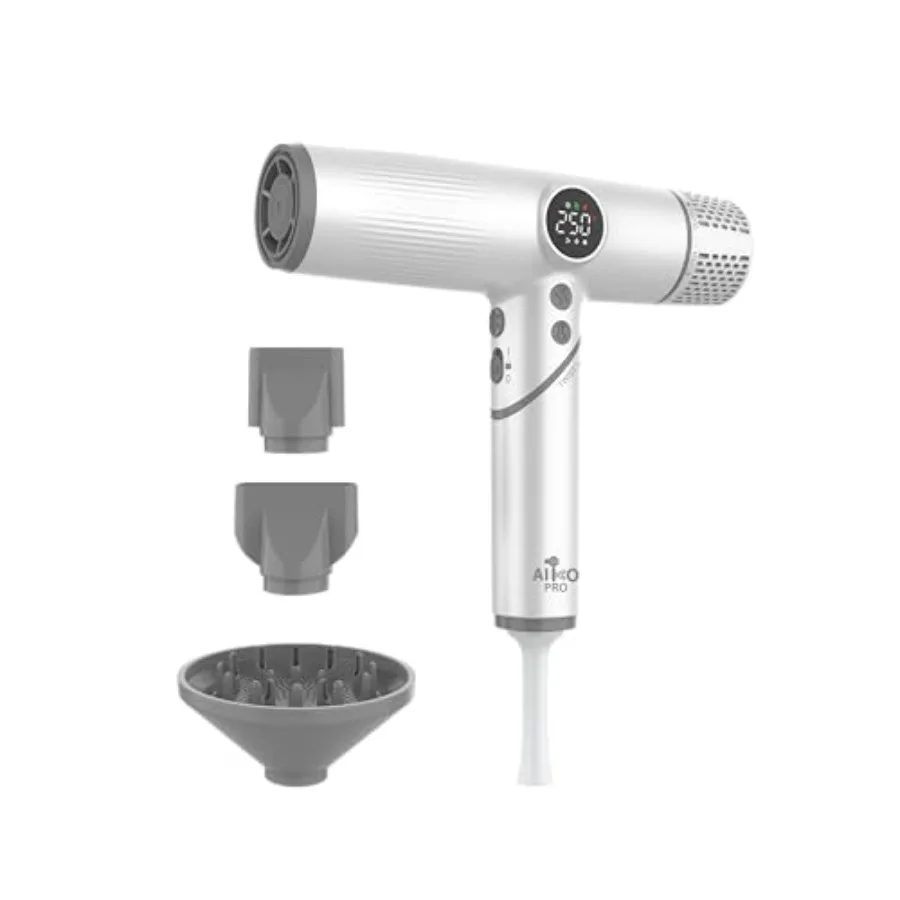 

Salon Ionic Hair Dryer 1800W High-Speed Foldable Travel Blow Dryer Brushless Motor for Fast Drying and Frizz Control 3 Temps an