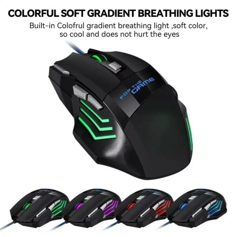 

ZLRLMHY Wired Ergonomic Gamer Mouse for Computer Laptop Macbook 7 Buttons 3200DPI Backlight Gamer Mouse Gaming Setup Accessories