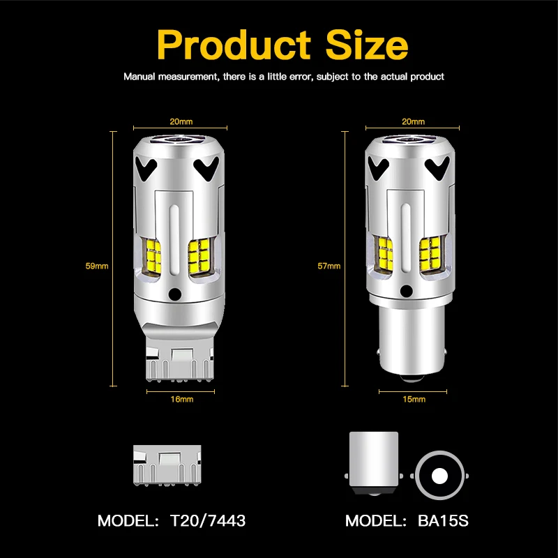 2 uds P21W BA15S 1156 bombillas Led de luz de marcha atrás para BMW X3 E83/X5 E53/X4 F26/6 Series E63 E64/X2 F39/X1 E84 F48/Z3 Coupe E36 Canbus