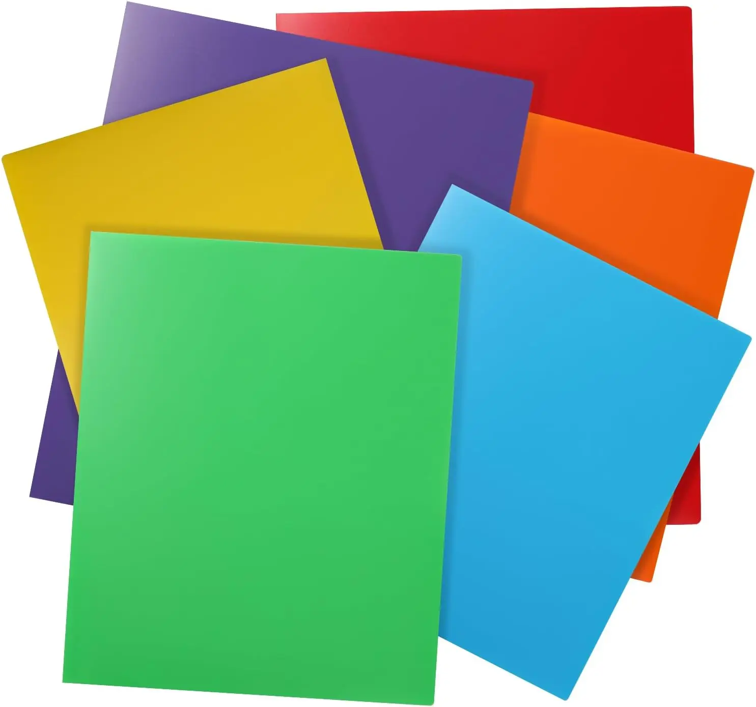 

6-Pack Plastic Folders with Pockets, Heavy Duty File Folders for School & Office, Letter Size