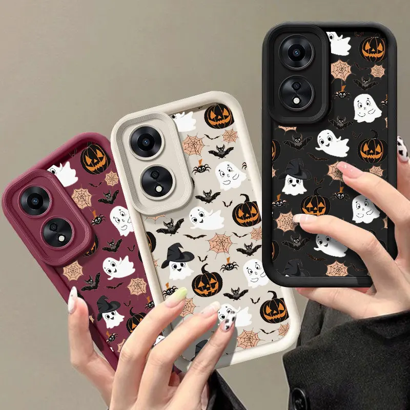 Halloween Fashine Case For OPPO A3X A17 A38 A54 A55 A57 A58 A60 A73 A74 A76 A78 A94 A98 5G Shockproof Soft Cover Coque Shell