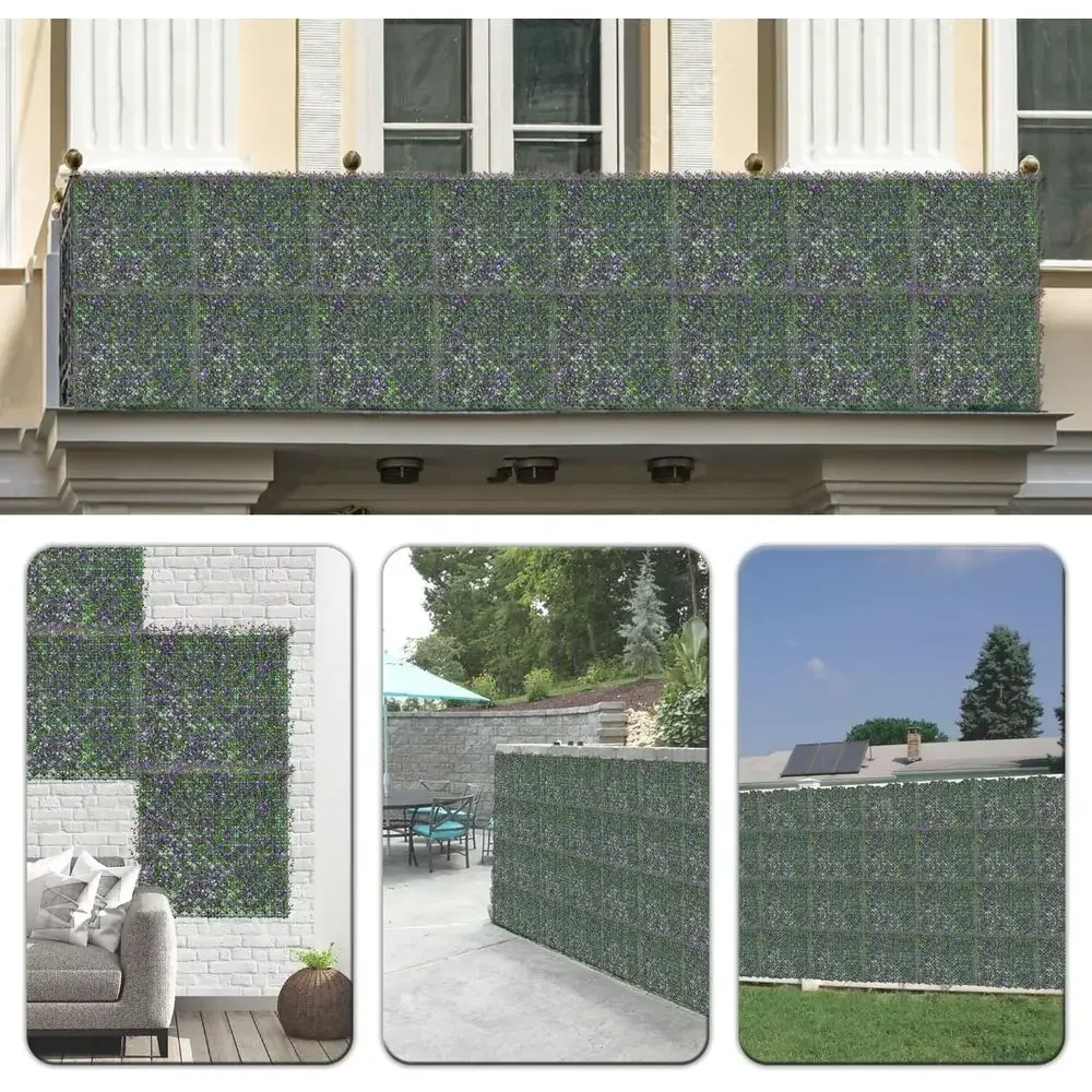 20 x 20 Artificial Boxwood Panels with Cover Back, Hedge Topiary Plant, Outdoor/Indoor Garden Decor, Privacy Fence, Wedding Back