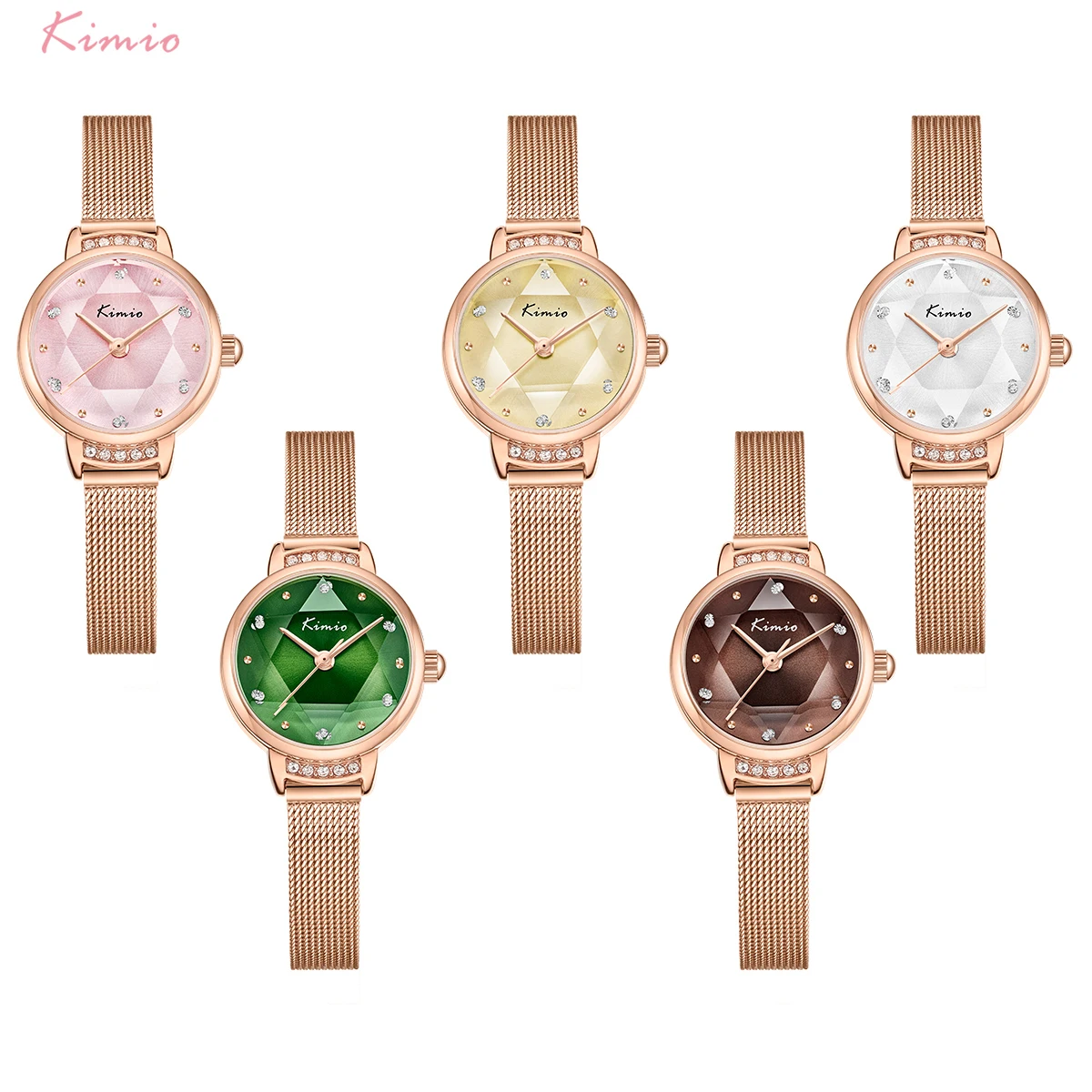 KIMIO Diamond Dial Women Watch Waterproof High Quality Quartz WristWatch Ladies Dress Clock Simple Female Gift Relogio Feminino