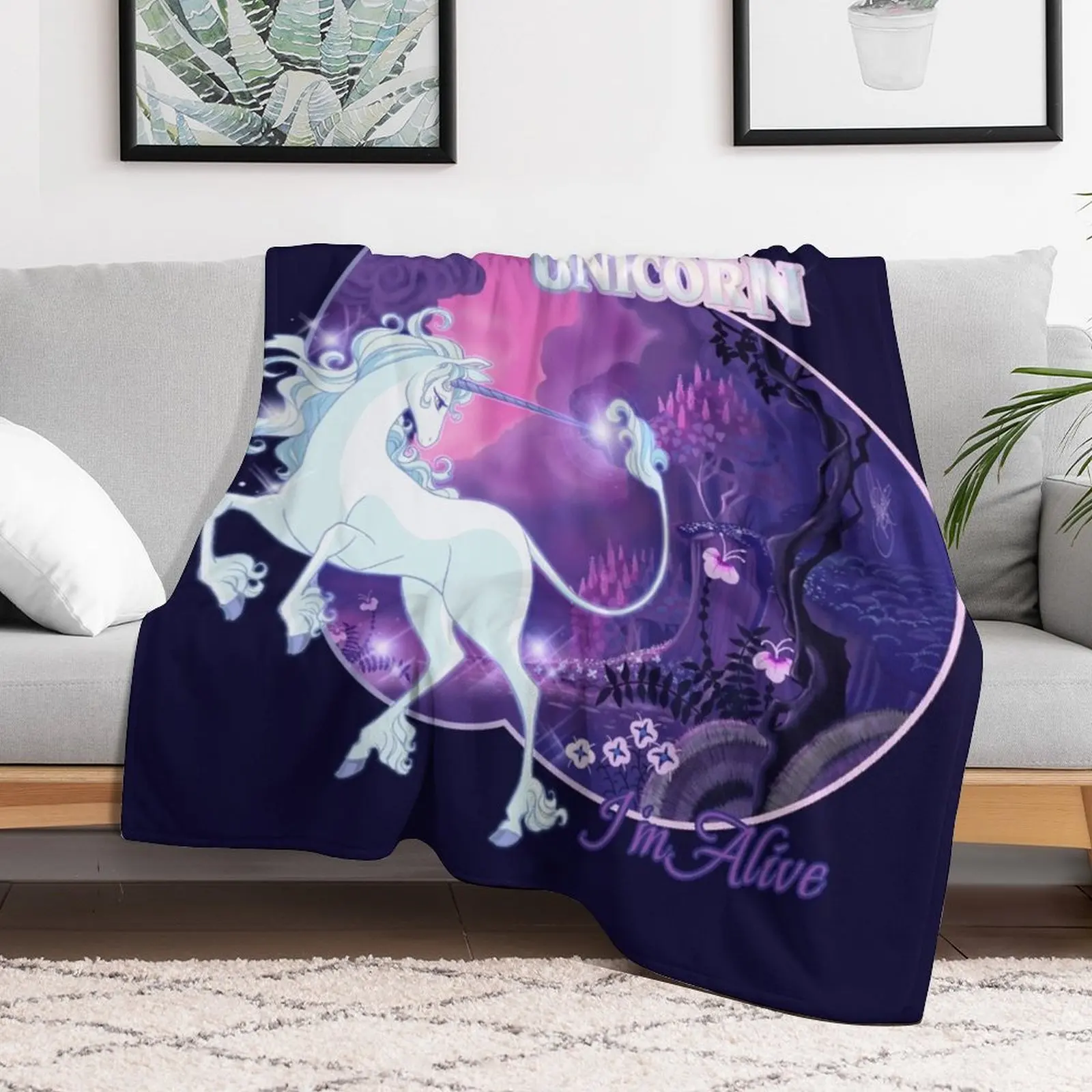 I'm Alive - Lilac Throw Blanket Moving Single Designers Blankets