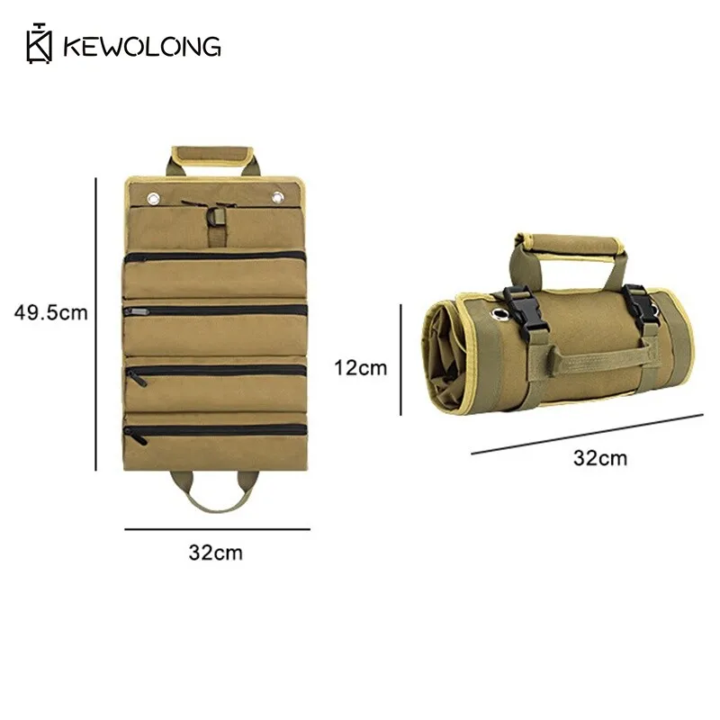 Borsa per attrezzi in tela Organizzatore per carpentiere per elettricista con portaoggetti portatile per veicoli Portautensili industriale per riparazioni