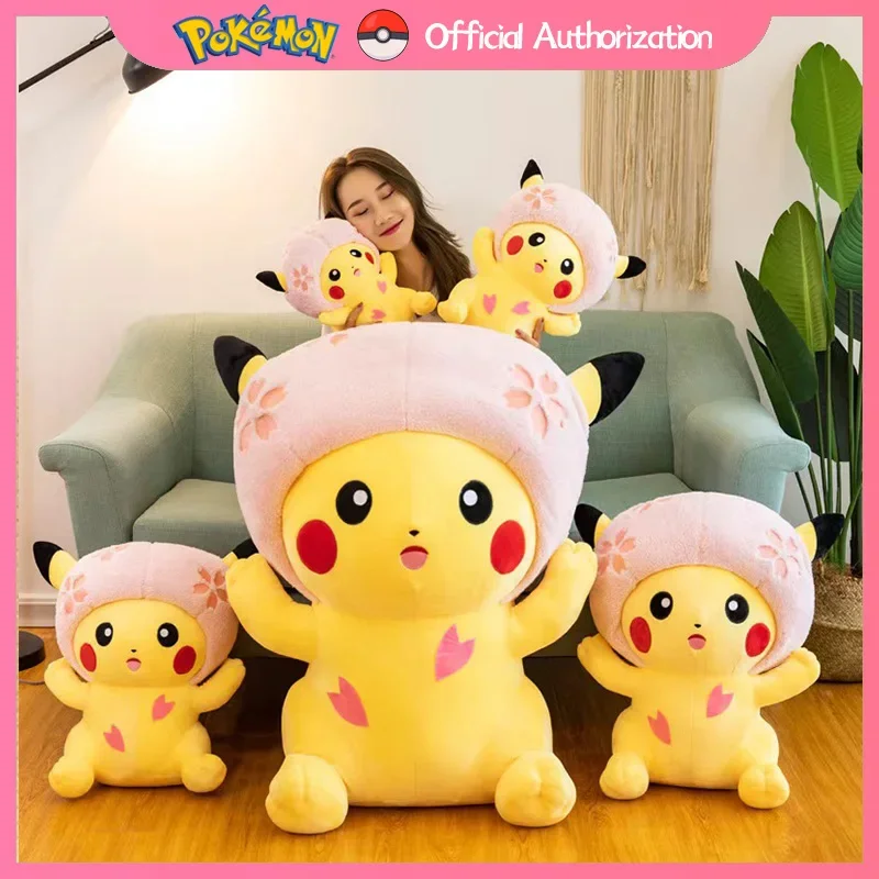 30CM-95CM Pokemon Pikachu Pluszowa zabawka Śliczna Sakura Kreskówka Wypchana kolekcja lalek Pamiątka Kawaii Anime Pokémon Zabawki Prezent urodzinowy