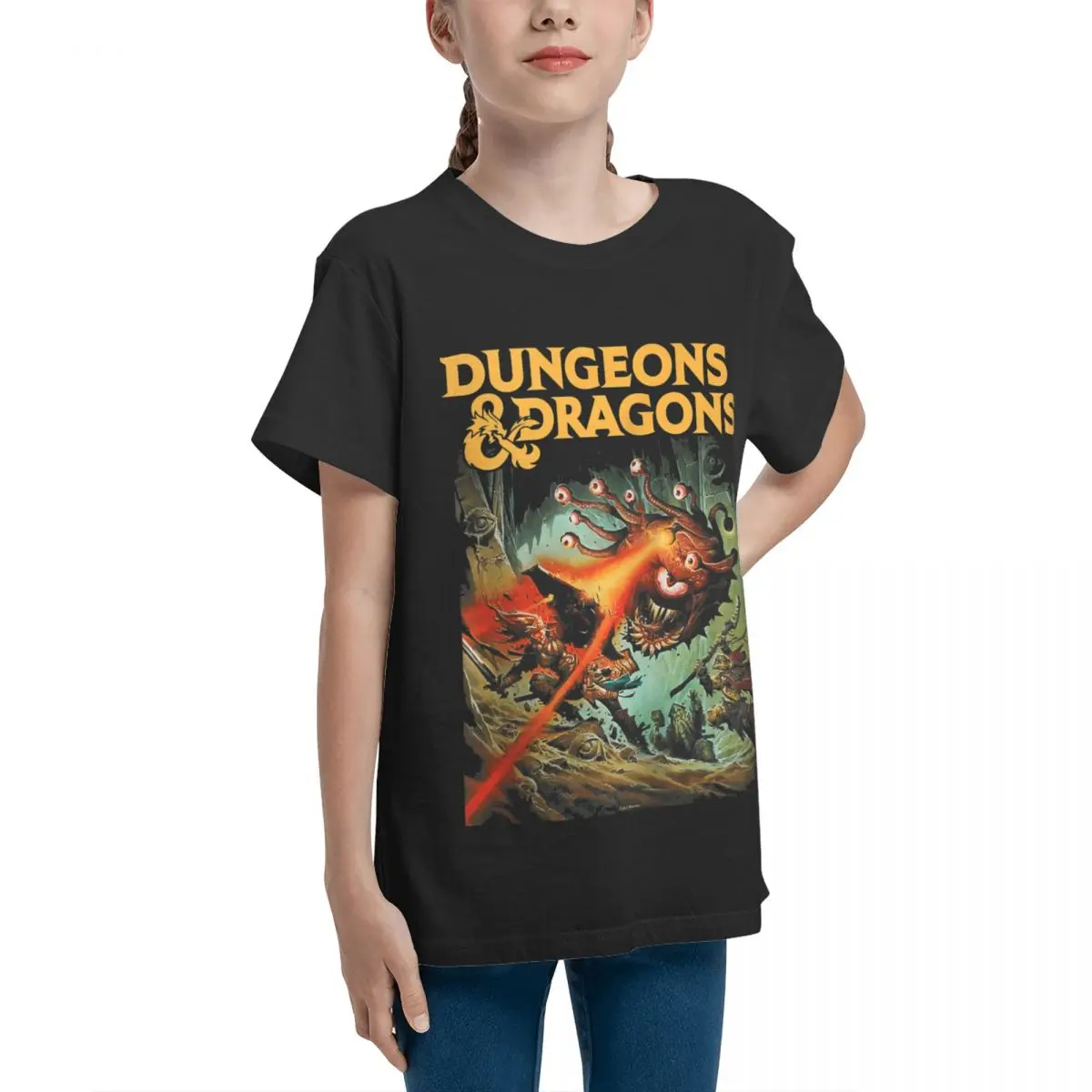 Dungeons & Dragons Strike The beholder Zi essenti เสื้อยืดวินเทจกราฟิกตลก vintag บ้าน Crewneck เสื้อยืดวัยรุ่น