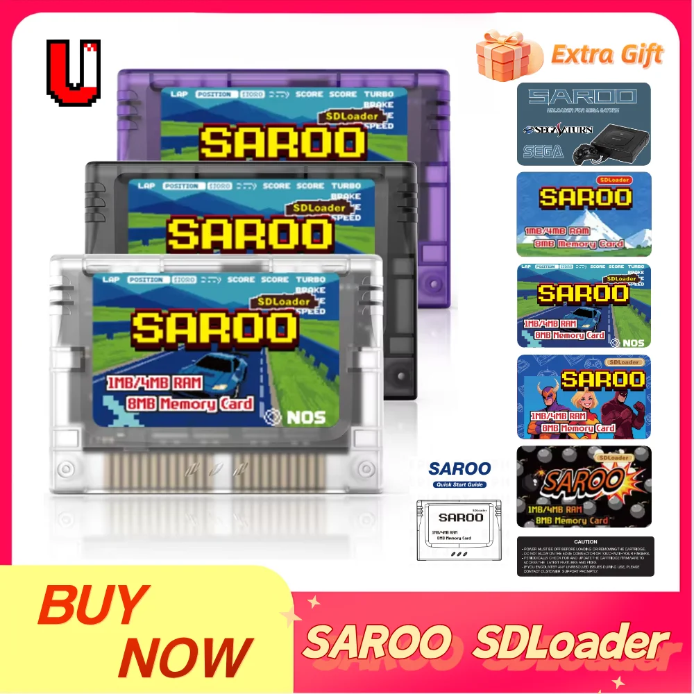 Émulateur de lecteur optique SAROO pour Sega Saturn HDLoader FlashCart 1MB/4MB RAM 8MB de mémoire