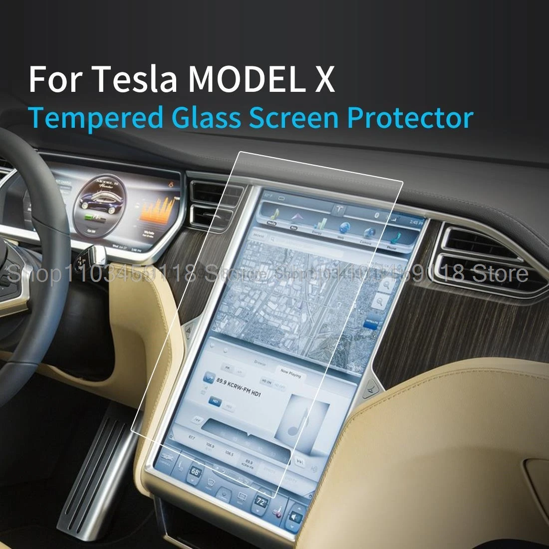 

Tempered Glass Screen Protector Film For Tesla Model X 2017-2021 17 inch Car gps Navigation radio anti-scratch accessories